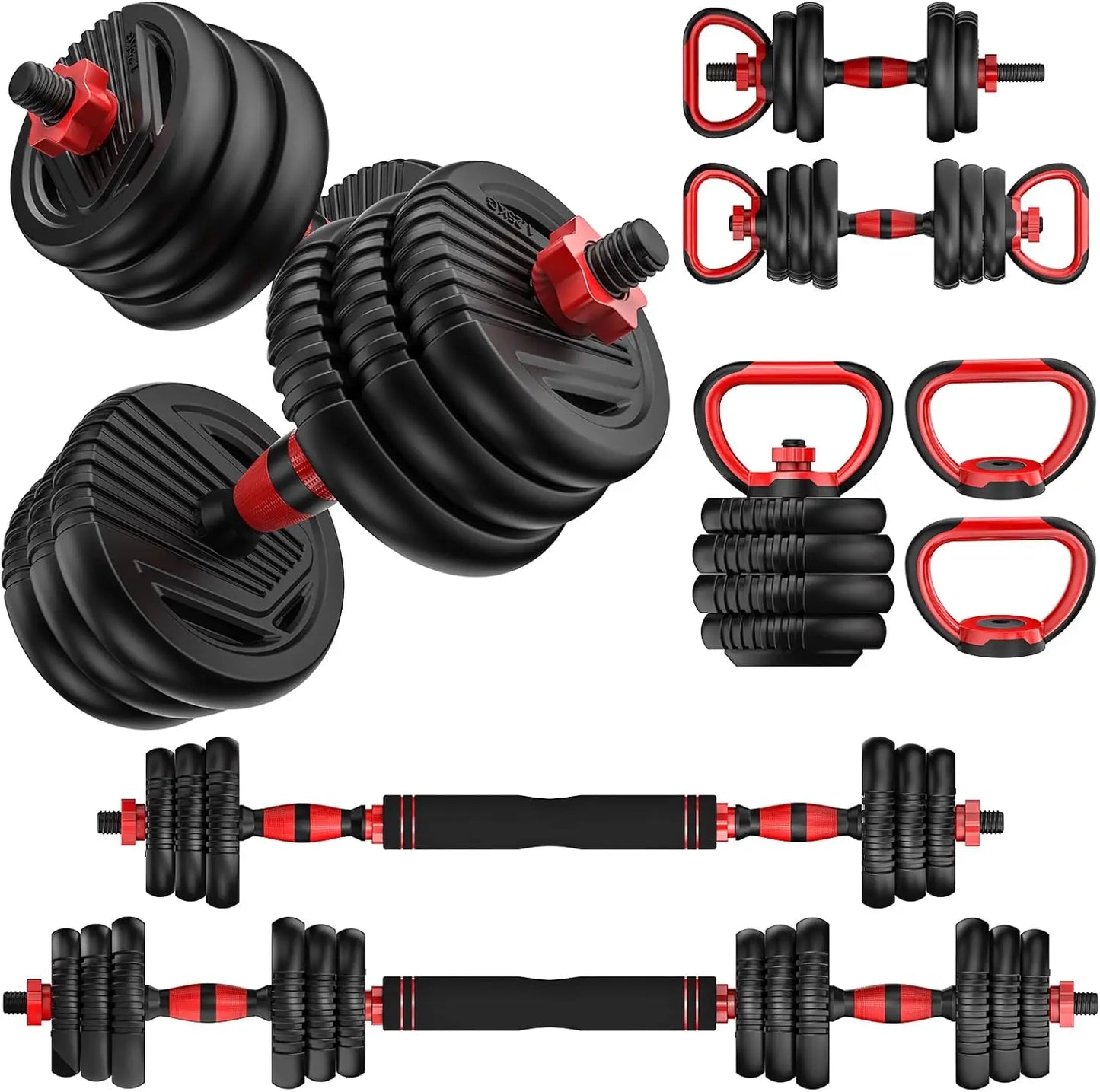 4 In 1 Dumbbells Set Used as Barbell, Kettlebells
